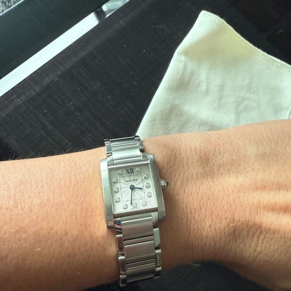 Cartier Silver Watch with Blue Accents - Picture 10 of 16